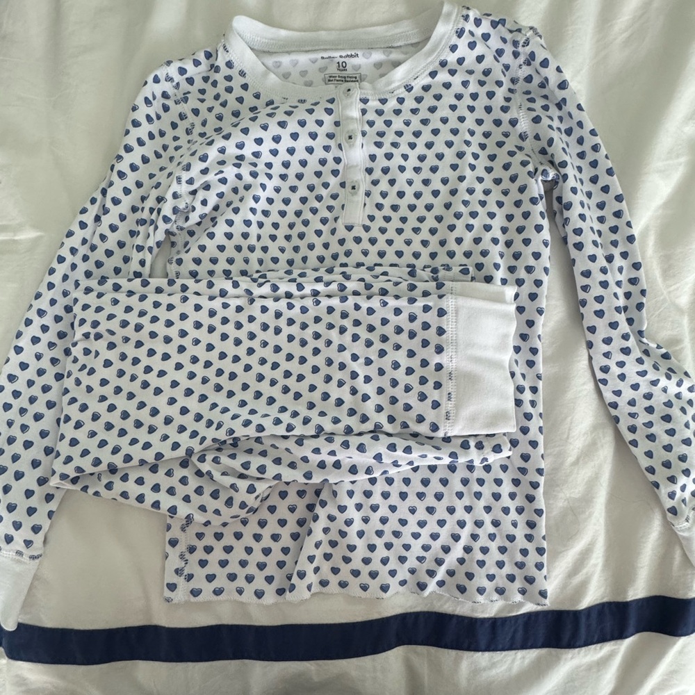 Roller Rabbit Blue and White Polka Dot Pajama Set